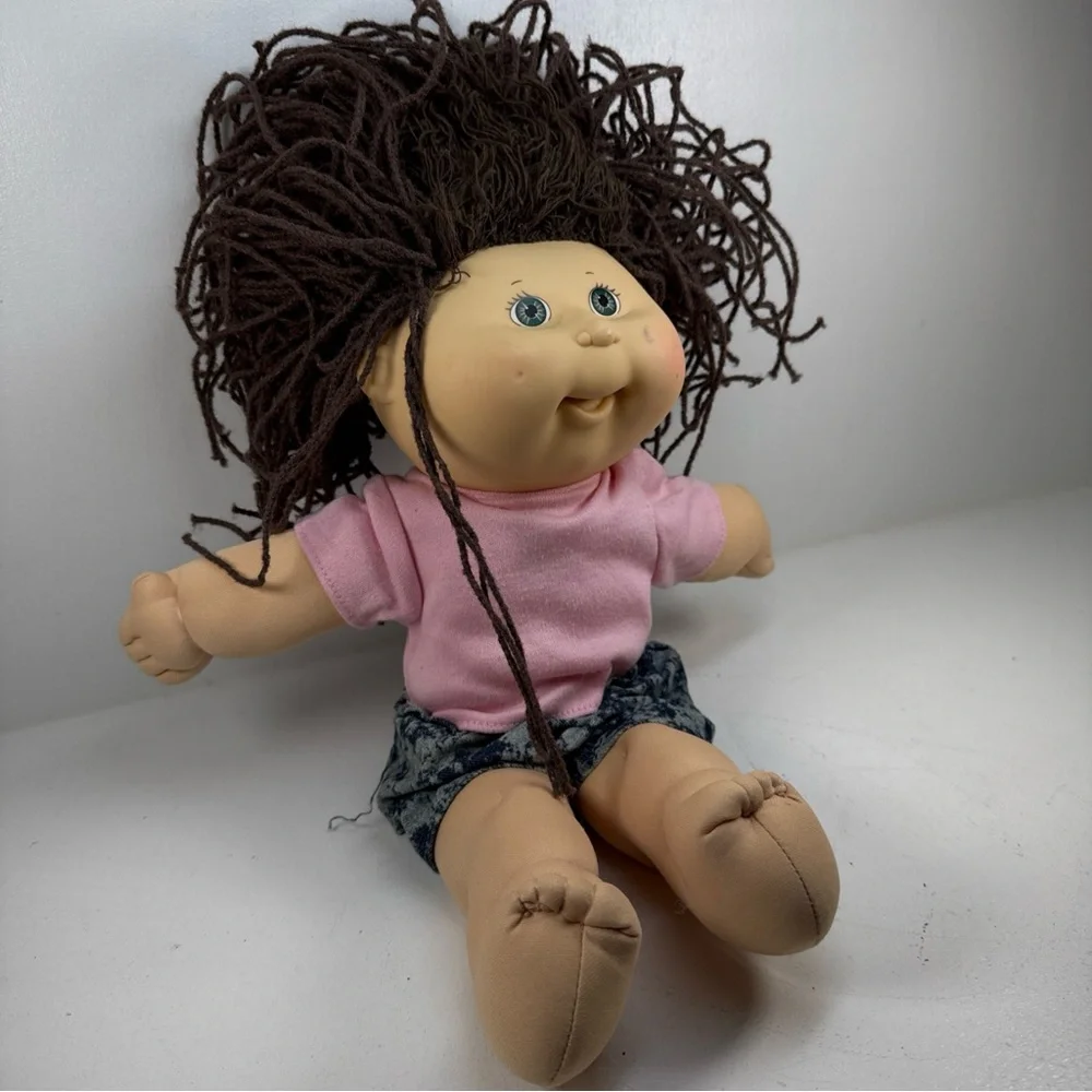 CABBAGE PATCH KID DOLL HASBRO girl  CRIMP N CURL BROWN‎ HAIR  Unique VTG.